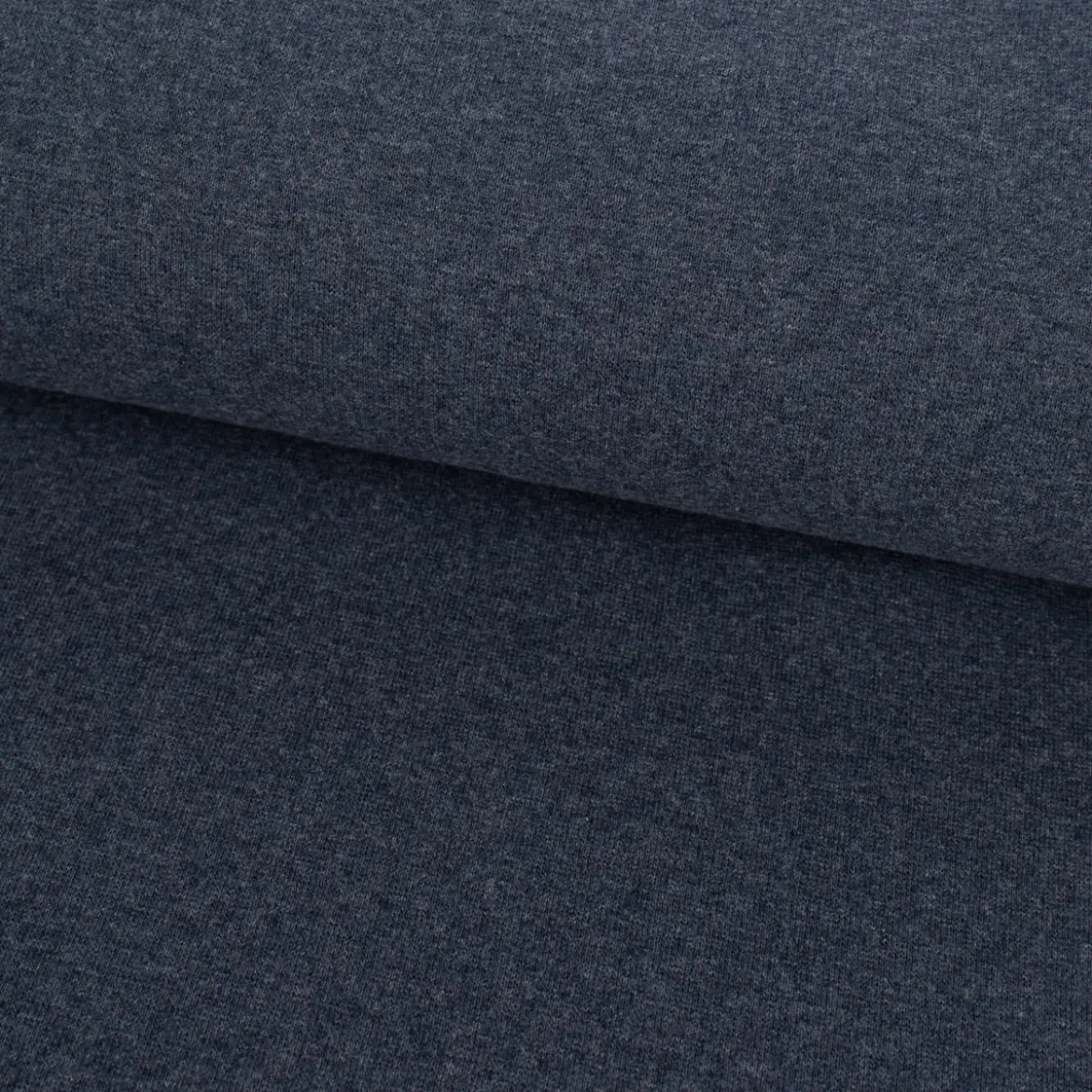 Kreativstoff Strickschlauch Bündchenstoff fein dunkelblau meliert 37cm Breite
