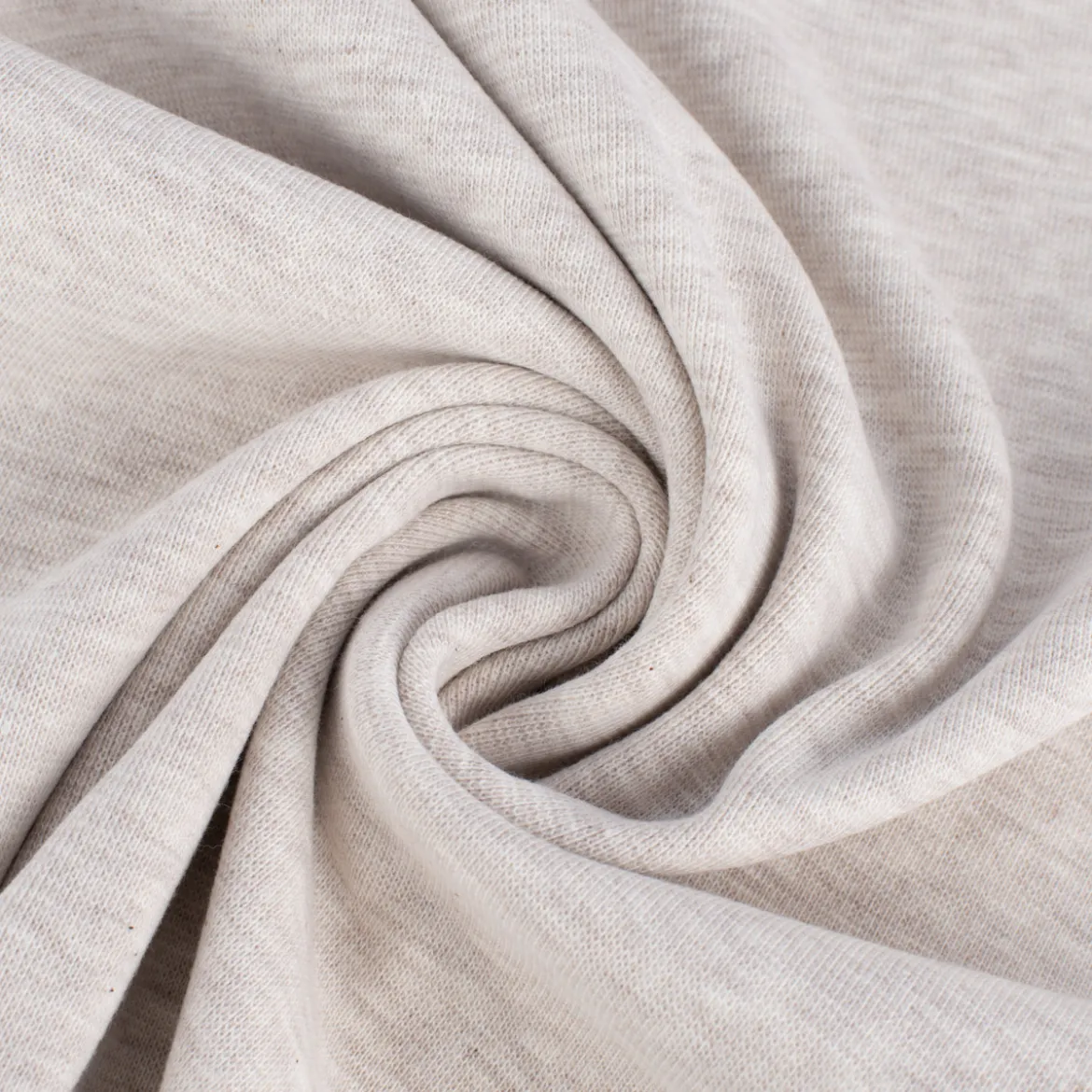 Kreativstoff Strickschlauch Bündchenstoff fein beige meliert 37cm Breite