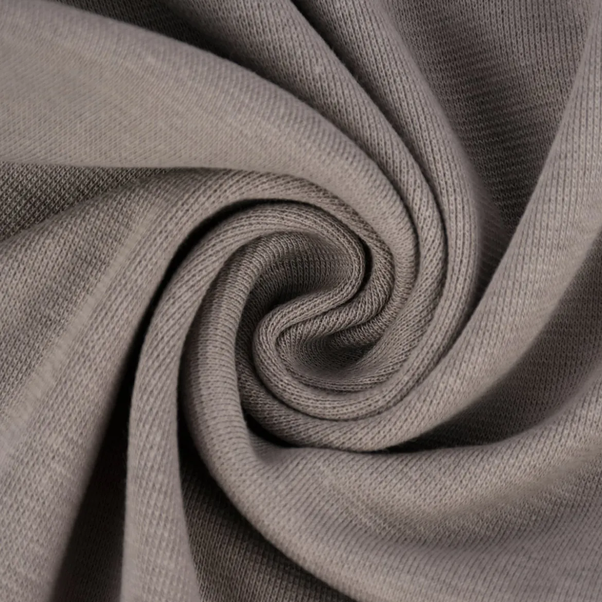 Kreativstoff Strickschlauch Bündchenstoff fein grau 35cm Breite