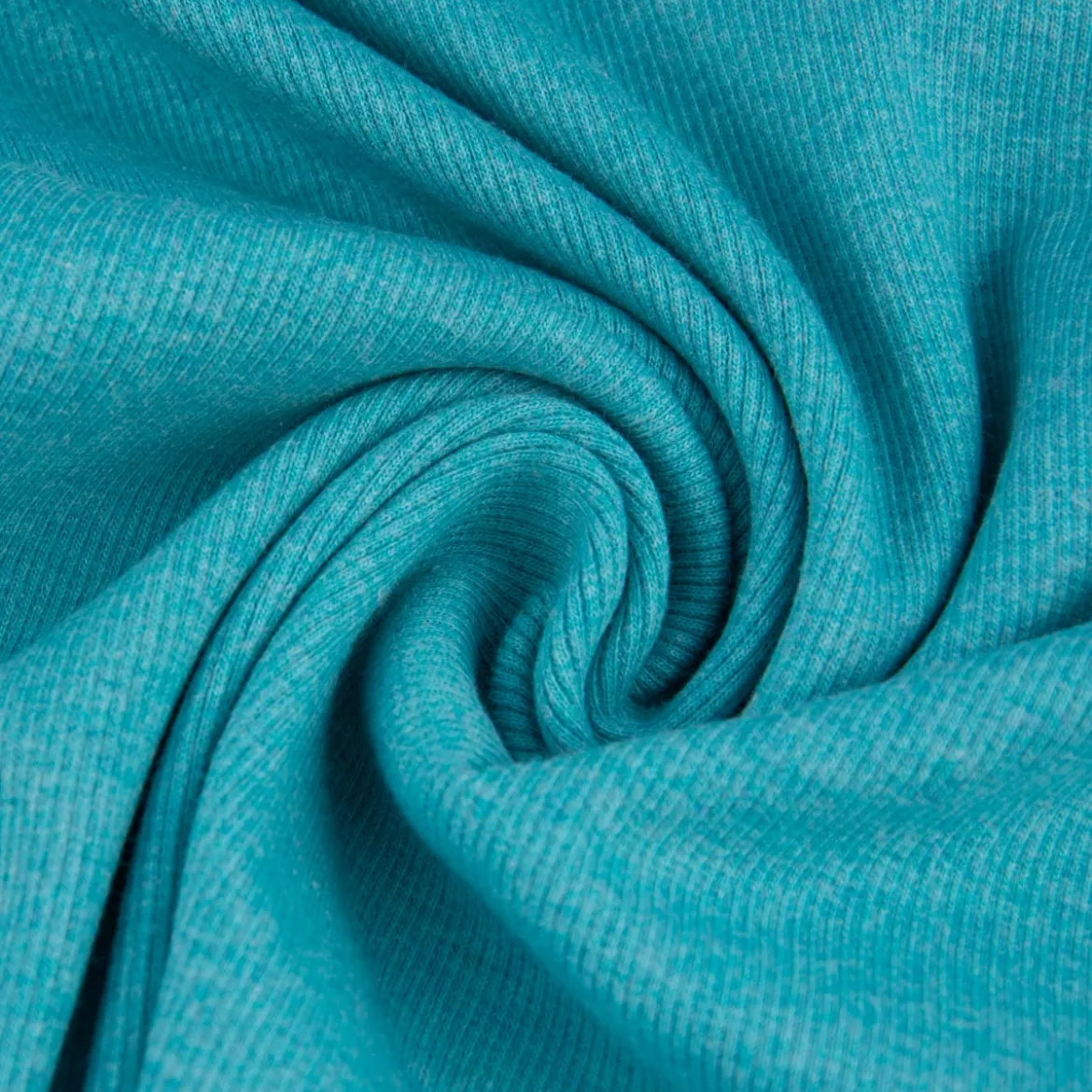Kreativstoff Strickschlauch Bündchenstoff Organic Bio Baumwolle grob petrol meliert 43cm Breite