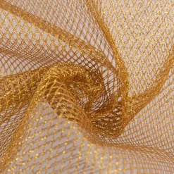 Kreativstoff Tüll Gitterstoff Lurex fest Glitzer goldfarbig 1,4m Breite