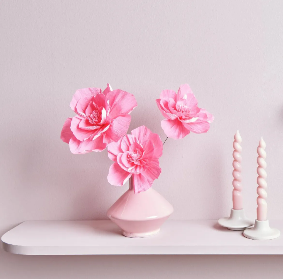 Krepppapier Blüten Neonpink 3er Set von Rico Design (La Vie en Rose)