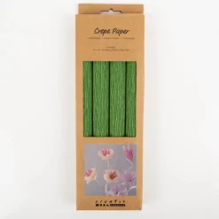Krepppapier Grün 4 Bögen 25×60 cm, 180 % Krepp – ideal für Papierblumen | Creativ Company