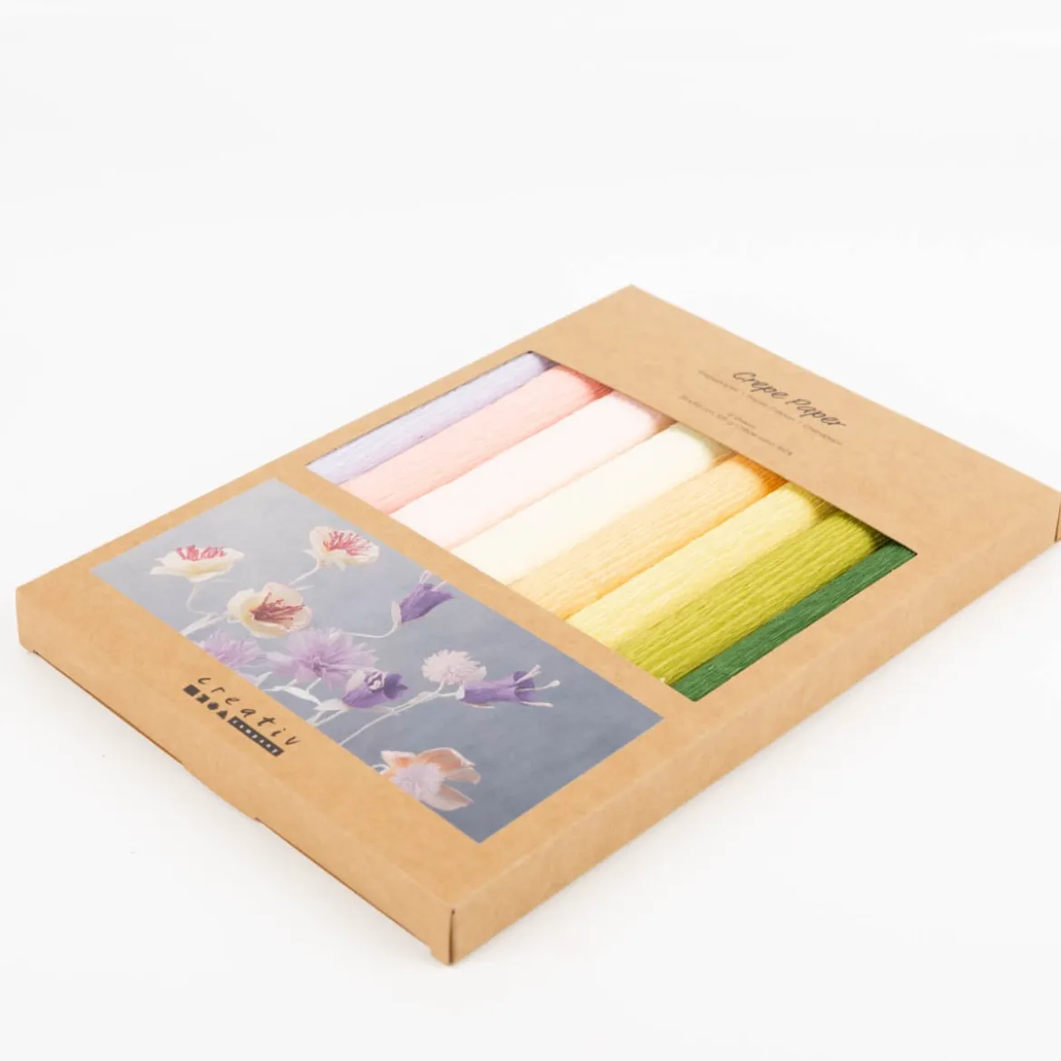 Krepppapier Pastell 8 Bögen 25×60 cm, 180 % Krepp – ideal für Papierblumen | Creativ Company