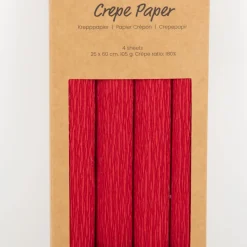 Krepppapier Rot 4 Bögen 25×60 cm, 180 % Krepp – ideal für Papierblumen | Creativ Company