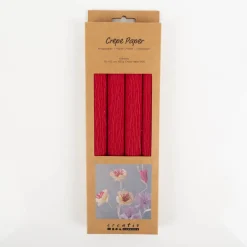 Krepppapier Rot 4 Bögen 25×60 cm, 180 % Krepp – ideal für Papierblumen | Creativ Company