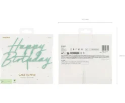 Kuchentopper Happy Birthday Acryl mintgrün 16,5x18cm