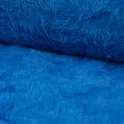 Kunstfell Fellimitat Plüsch Kurzhaar kuschelweich royalblau 1,5m Breite