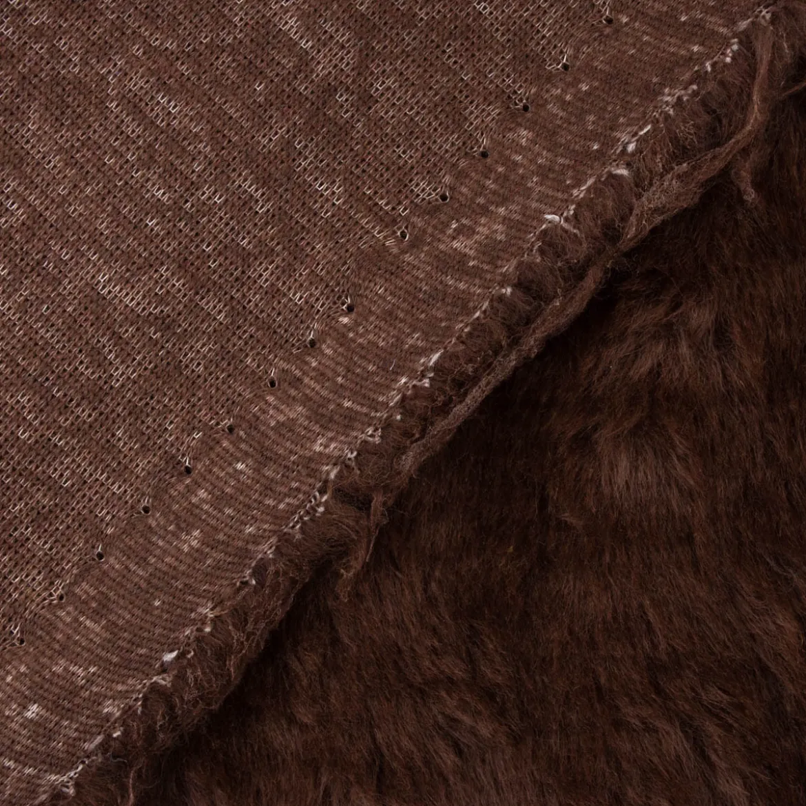 Kunstfell Fellimitat Plüsch Kurzhaar kuschelweich braun 1,5m Breite