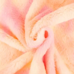 Kunstfell Soft-Plüsch Meterware Batik peach rosa gelb 1,50m Breite