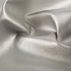 Kunstleder Lederimitat Kreativleder Polsterleder Bekleidungsleder mit Viskose hell silber metallic 1,4m Breite