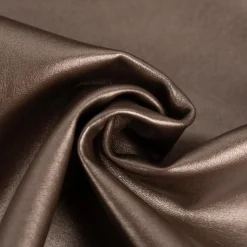 Kunstleder Lederimitat Kreativleder Polsterleder Bekleidungsleder mit Viskose Braun Metallic 1,4m Breite