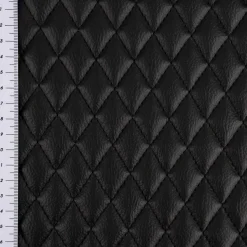 Kunstleder Lederimitat Steppstoff Steppung Rauten schwarz 1,4m Breite