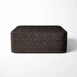 Kunstleder Lederimitat Struktur Geometrisch Relief braun lakritz 1,4m Breite