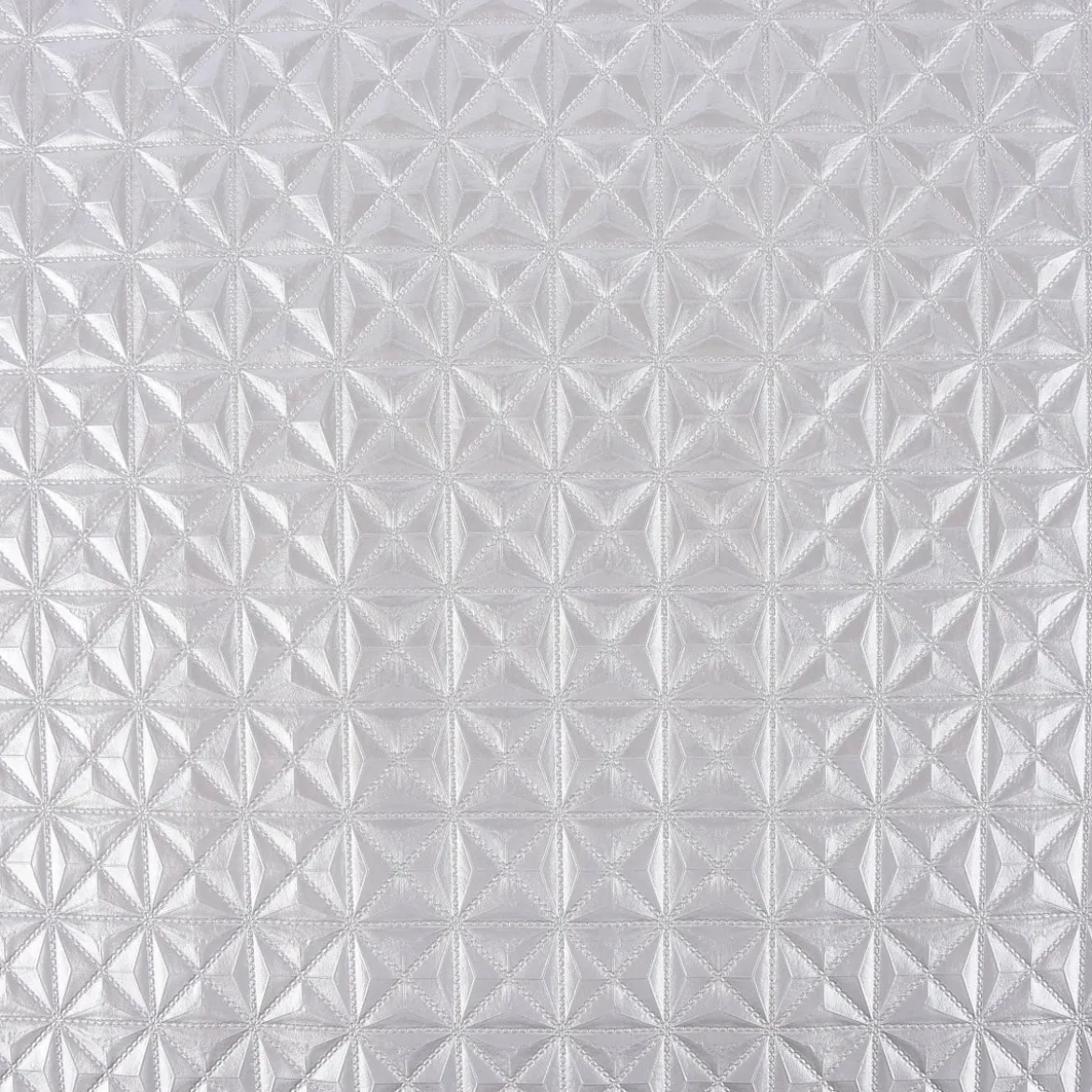Kunstleder Struktur-Kunstleder Stoff Abschnitt Dreiecke silberfarbig 50x68cm
