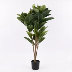 Kunstpflanze im Topf Gummibaum grün 93cm