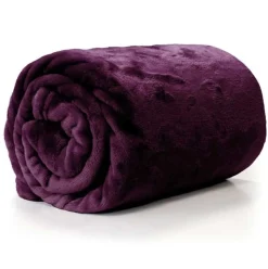 Kuscheldecke Enzo aus flauschiger Mikrofaser dark purple 130x180cm