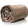 Kuscheldecke Enzo aus flauschiger Mikrofaser taupe 130x180cm