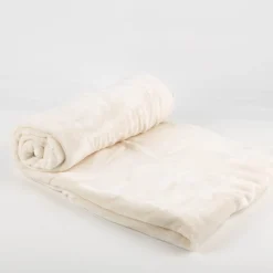Kuscheldecke Jade mit Kettelrand superflauschig weich Dove White 130x180cm