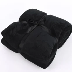 Kuscheldecke Justin aus Mikrofaser schwarz XL 150x200cm