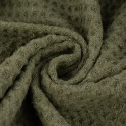 Kuscheldecke mit Waffelstruktur und Fransen grün 150x200cm