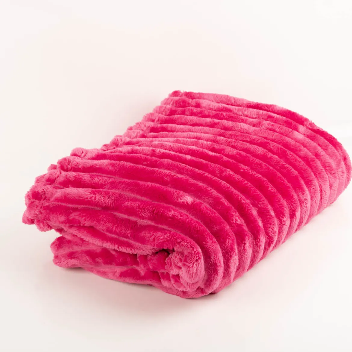 Kuscheldecke Plüsch Breitcord Streifen pink 150x200cm