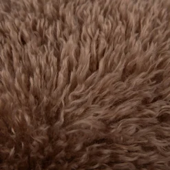 Kuschelkissen Frieda Flokati Schaffell-Optik taupe 45x45cm