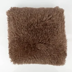 Kuschelkissen Frieda Flokati Schaffell-Optik taupe 45x45cm