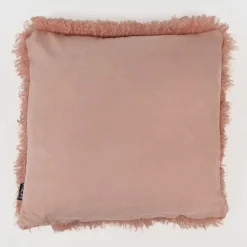 Kuschelkissen Frieda Flokati Schaffell-Optik altrosa 45x45cm