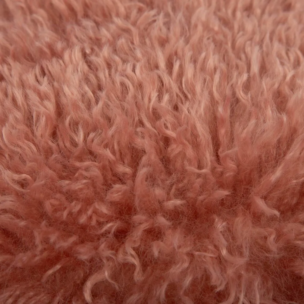 Kuschelkissen Frieda Flokati Schaffell-Optik altrosa 45x45cm