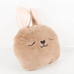 Kuschelkissen Hase Plüsch braun 35x35cm