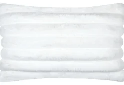 Kuschelkissen XL aus Plüschfell Streifen weiß 50x80cm