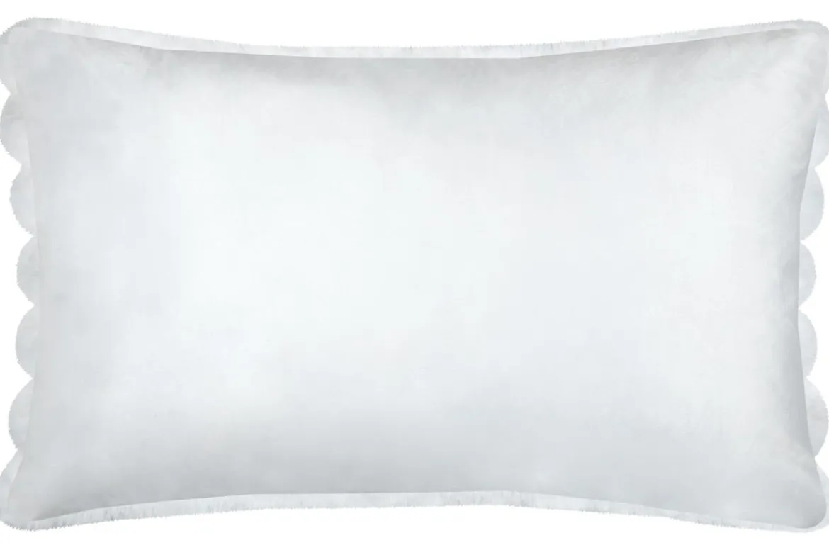 Kuschelkissen XL aus Plüschfell Streifen weiß 50x80cm
