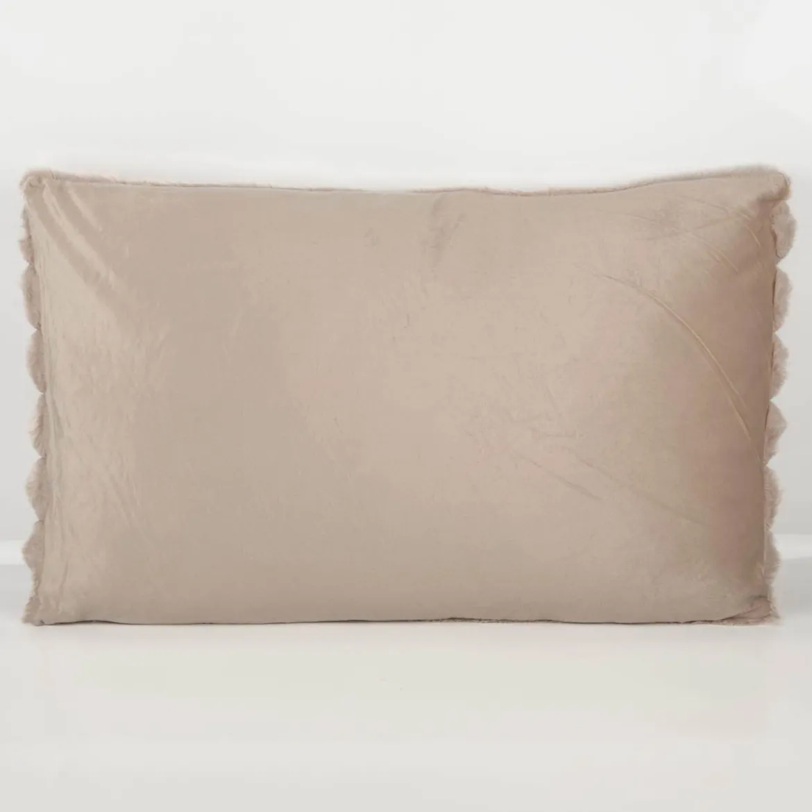 Kuschelkissen XL aus Plüschfell Streifen ecru 50x80cm