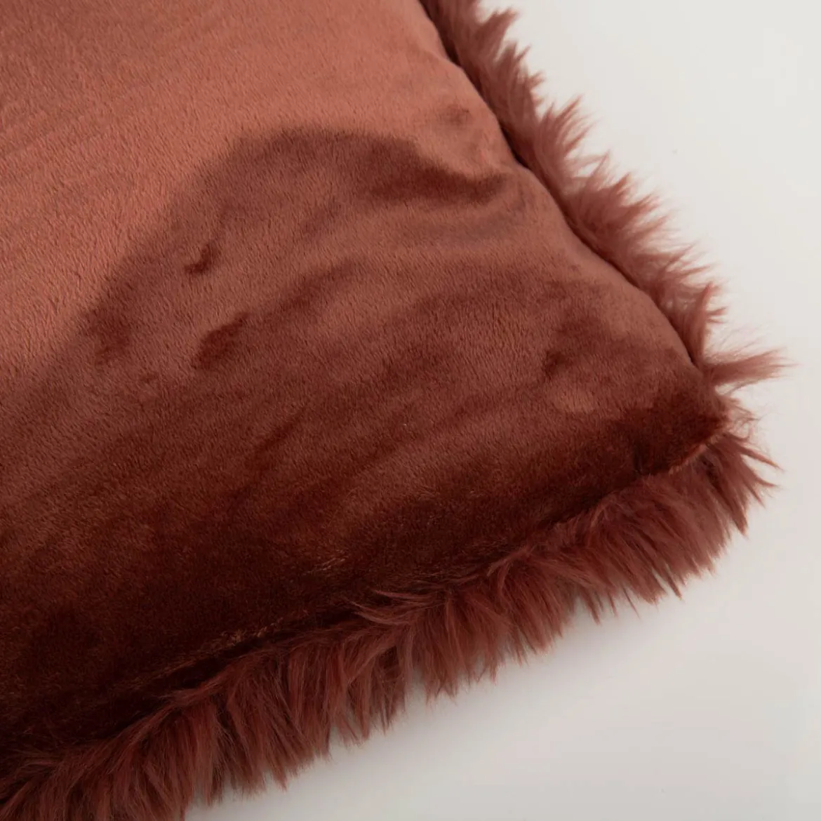 Kuschelkissen zweiseitig Plüsch & Velours marsala 45x45cm