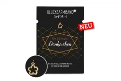 La Vida Glücksarmband Blume goldfarbig kleines Dankeschön Karomuster schwarz