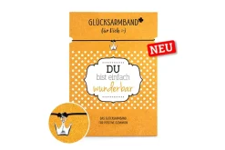 La Vida Glücksarmband Krone silberfarbig DU bist einfach wunderbar Pünktchen goldfarbig weiß