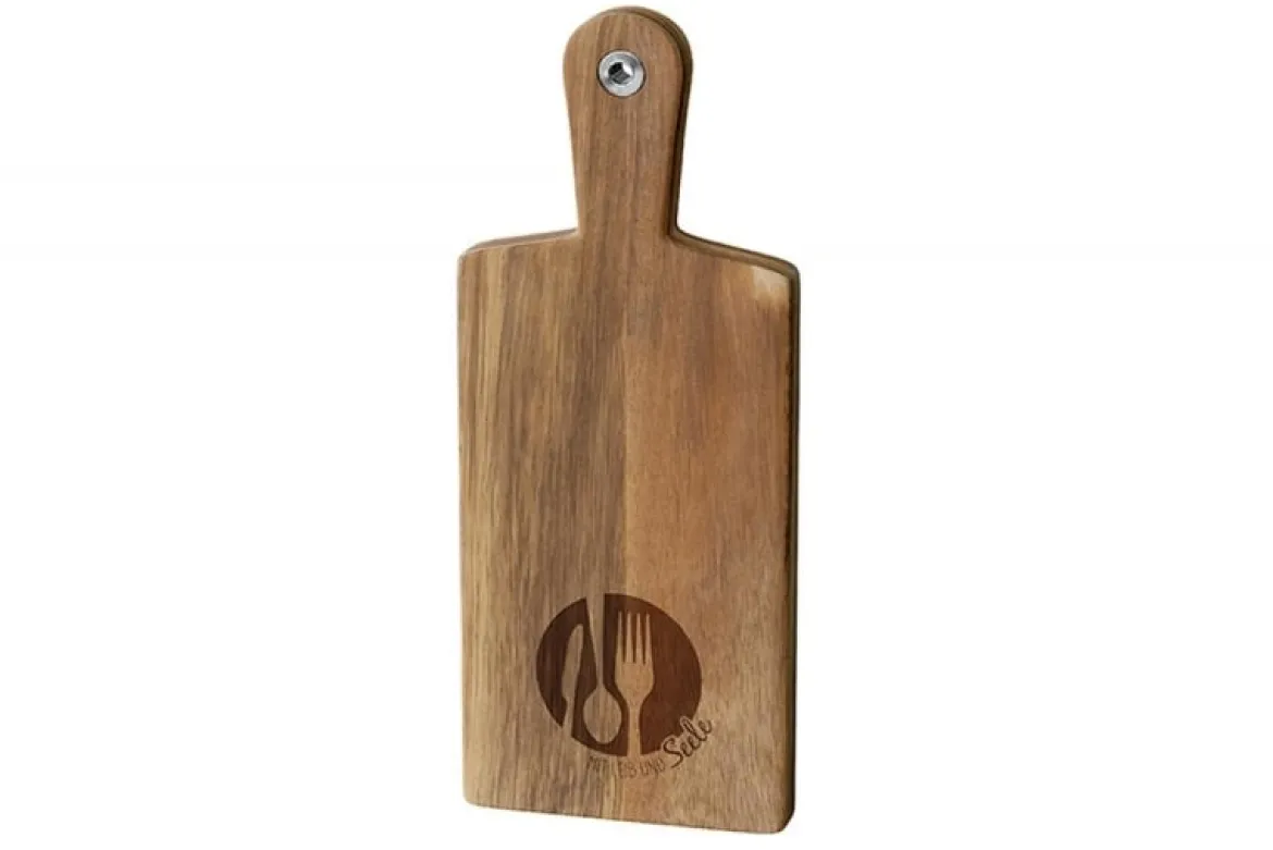 La Vida Holzbrett Kitchen Mit Leib und Seele Besteck 14x34cm