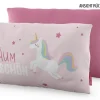 La Vida Kinder Kuschelkissen Träum schön Einhorn rosa pink 25x40cm