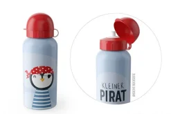 La Vida Kinder Trinkflasche mit Sportverschluss Kleiner Pirat Pinguin blau rot 400ml