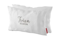 La Vida Kuschelkissen Gipfelgrüße Träum schön Herz weiß grau braun 25x40cm