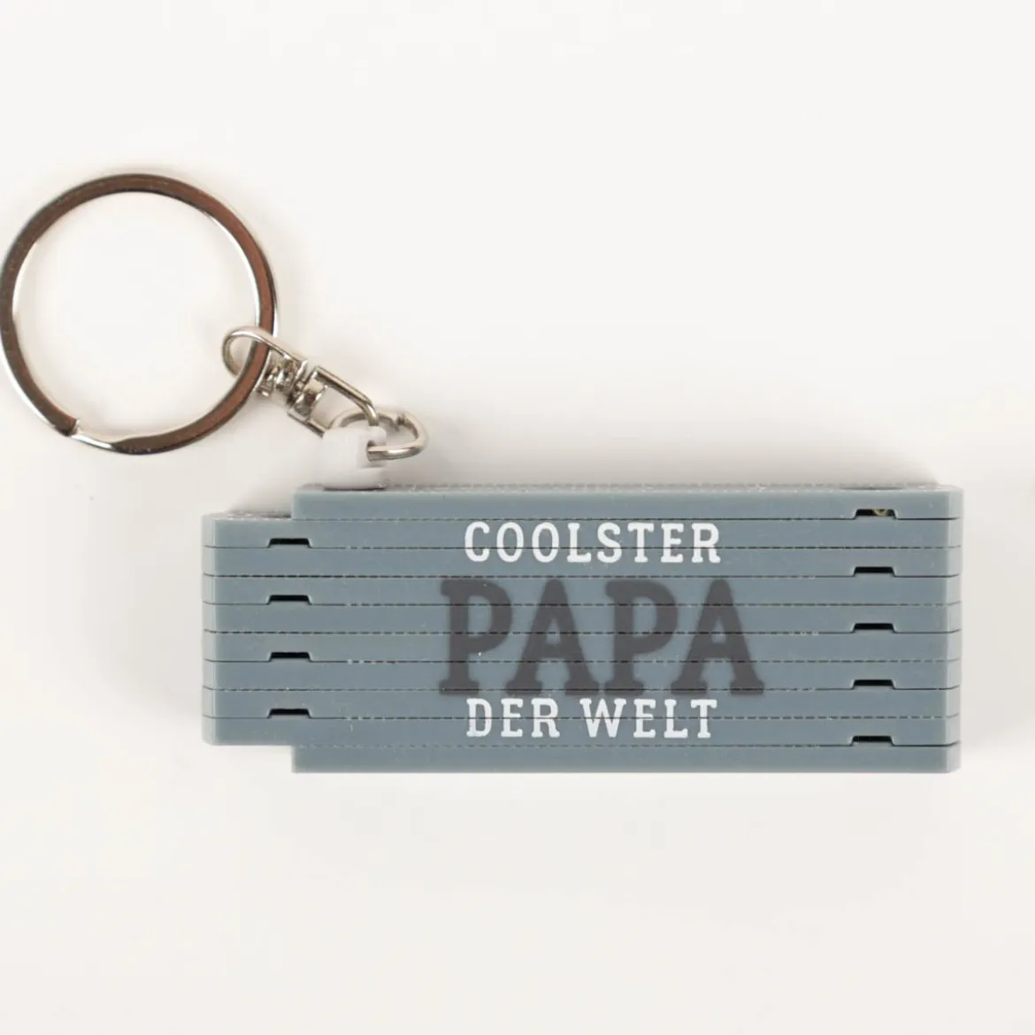 La Vida Mini-Zollstock Coolster Papa der Welt grau Schlüsselanhänger