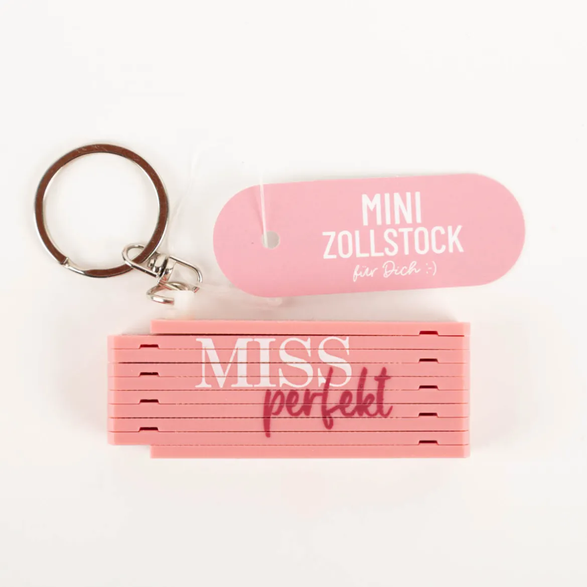 La Vida Mini-Zollstock Miss Perfekt rosa Schlüsselanhänger