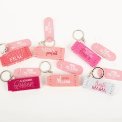 La Vida Mini-Zollstock Powerfrau pink Schlüsselanhänger