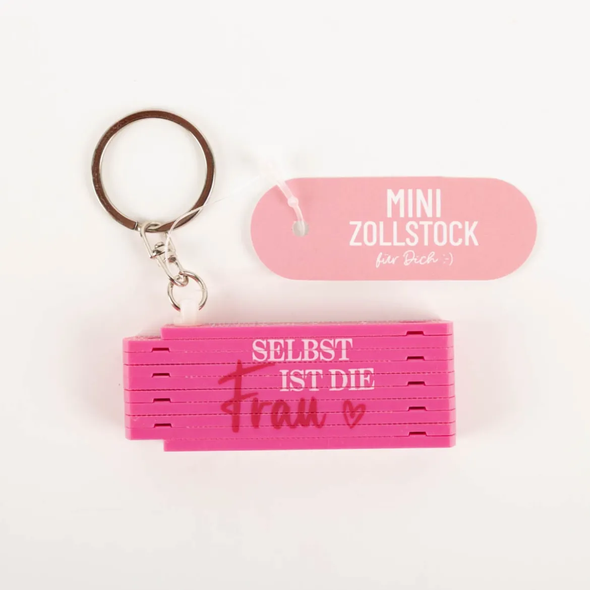 La Vida Mini-Zollstock Selbst ist die Frau pink Schlüsselanhänger
