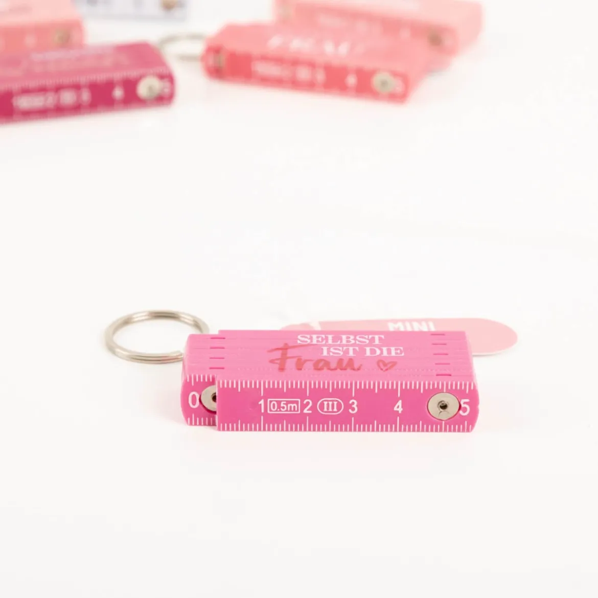 La Vida Mini-Zollstock Selbst ist die Frau pink Schlüsselanhänger