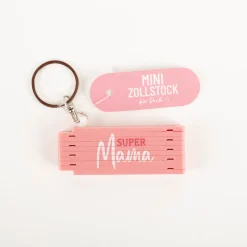 La Vida Mini-Zollstock Supermama rosa Schlüsselanhänger