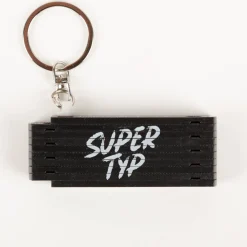 La Vida Mini-Zollstock Supertyp schwarz Schlüsselanhänger