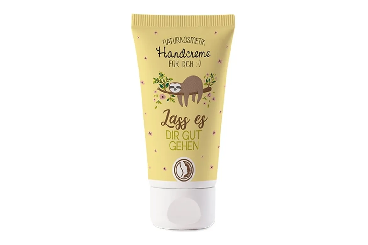 La Vida Naturkosmetik Handcreme Faultier Lass es dir gut gehen gelb bunt 30ml