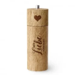 La Vida Pfeffermühle Holz Mit Liebe gemacht natur 5x17cm
